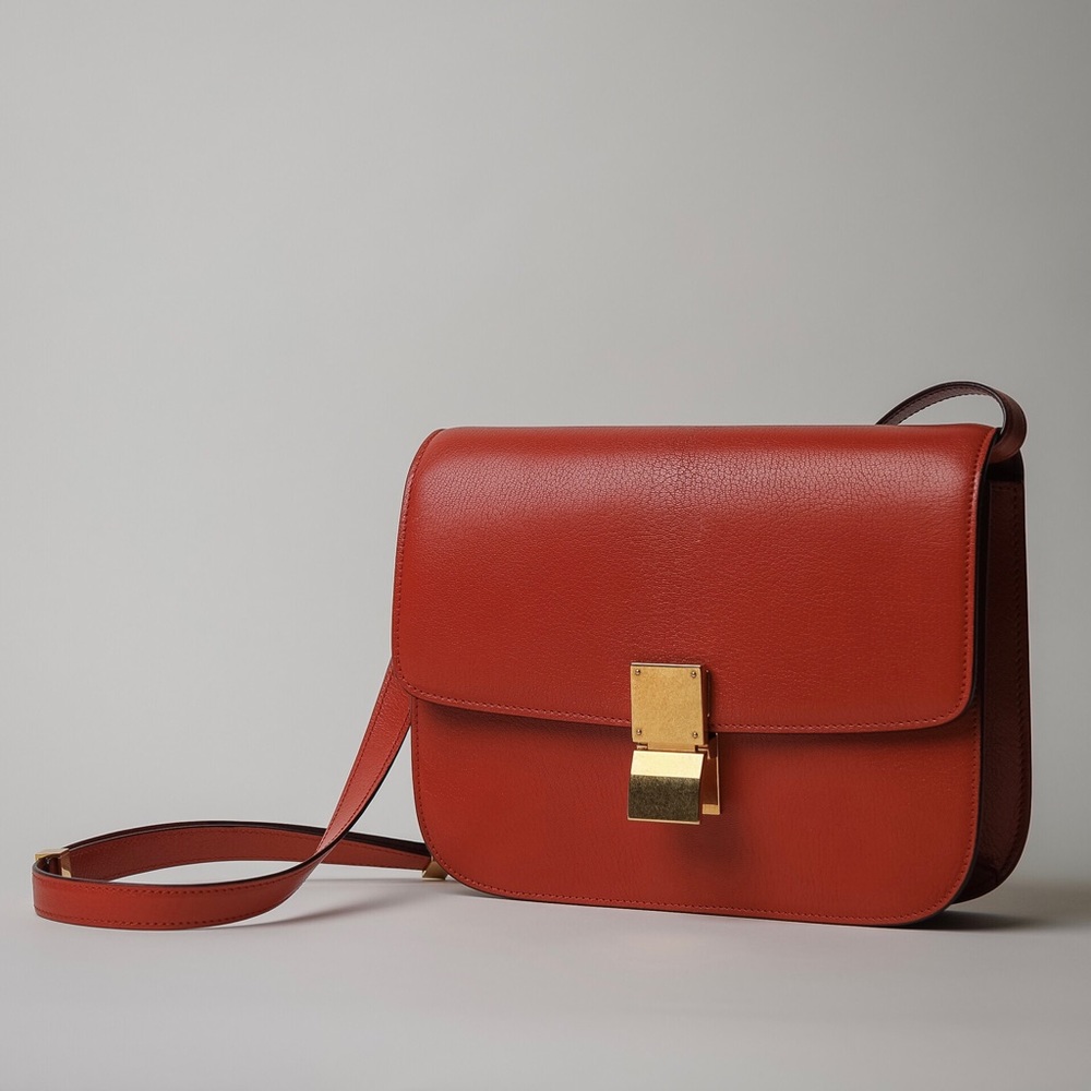 Celine Medium Box Bag (Deep Orange) (Pre-Owned)